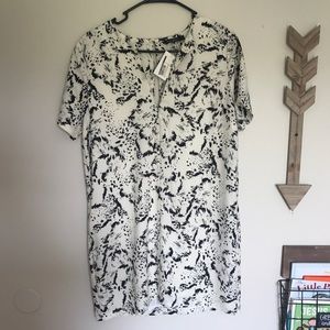 Black and white mini dress